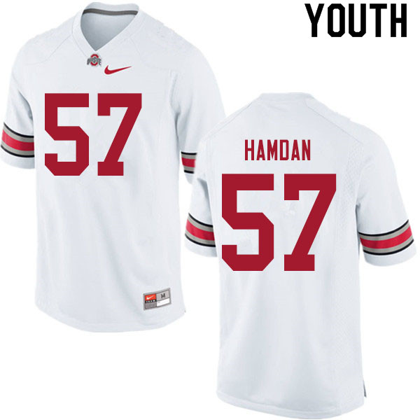 Youth #57 Zaid Hamdan Ohio State Buckeyes College Football Jerseys Sale-White